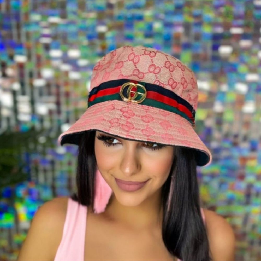 Pink bucket hat designer inspired